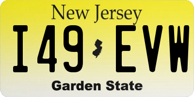 NJ license plate I49EVW