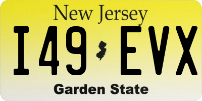 NJ license plate I49EVX