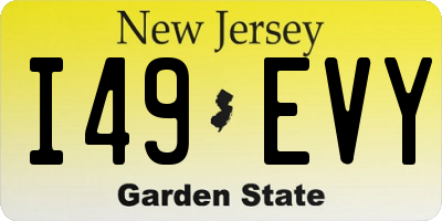 NJ license plate I49EVY