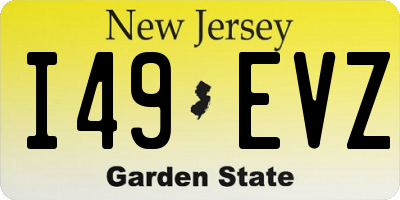 NJ license plate I49EVZ