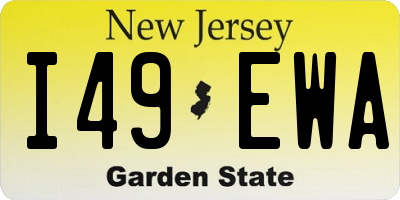 NJ license plate I49EWA