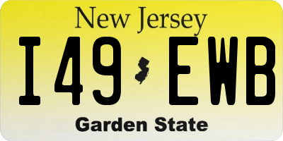 NJ license plate I49EWB