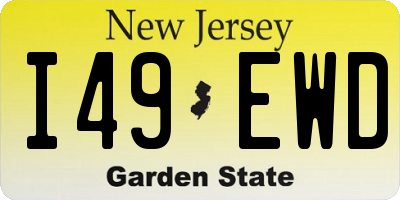 NJ license plate I49EWD