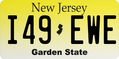 NJ license plate I49EWE