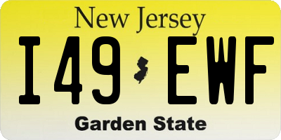 NJ license plate I49EWF