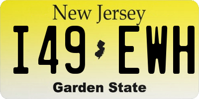 NJ license plate I49EWH