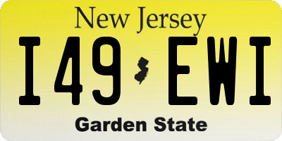 NJ license plate I49EWI