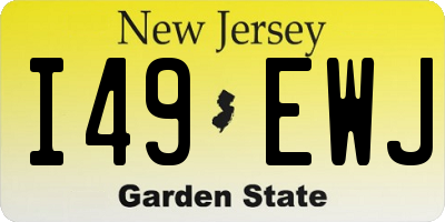 NJ license plate I49EWJ