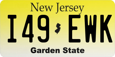 NJ license plate I49EWK