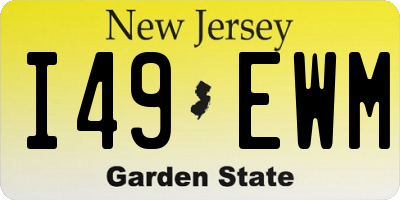 NJ license plate I49EWM