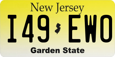 NJ license plate I49EWO
