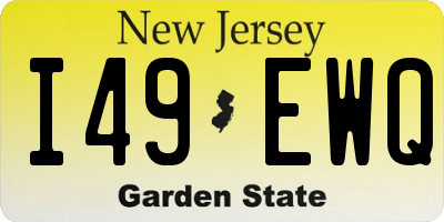 NJ license plate I49EWQ