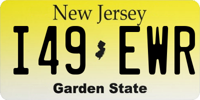 NJ license plate I49EWR