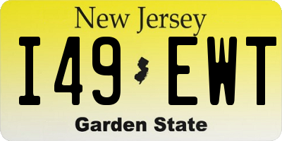 NJ license plate I49EWT