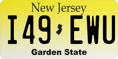 NJ license plate I49EWU