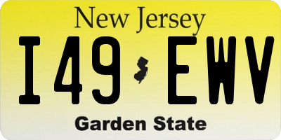 NJ license plate I49EWV