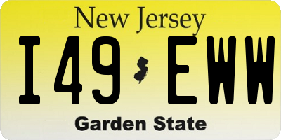 NJ license plate I49EWW