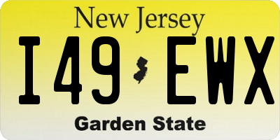NJ license plate I49EWX