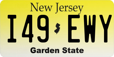 NJ license plate I49EWY