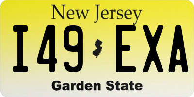 NJ license plate I49EXA
