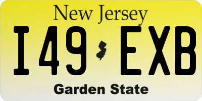 NJ license plate I49EXB