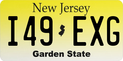 NJ license plate I49EXG