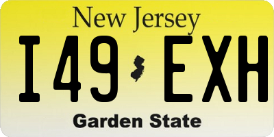 NJ license plate I49EXH