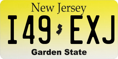 NJ license plate I49EXJ
