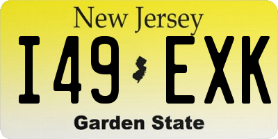 NJ license plate I49EXK