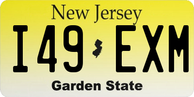 NJ license plate I49EXM