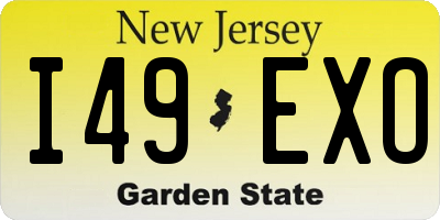 NJ license plate I49EXO