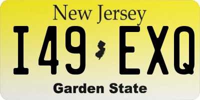 NJ license plate I49EXQ