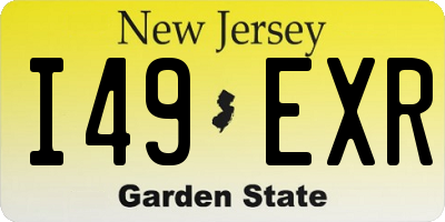 NJ license plate I49EXR
