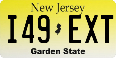NJ license plate I49EXT