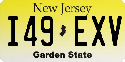 NJ license plate I49EXV