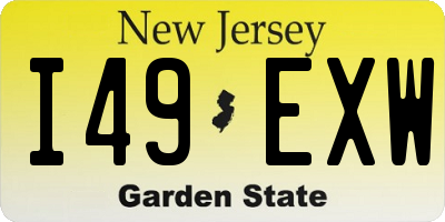 NJ license plate I49EXW