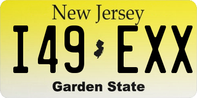 NJ license plate I49EXX