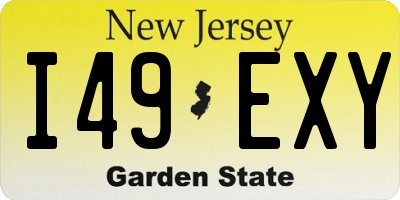 NJ license plate I49EXY