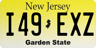 NJ license plate I49EXZ