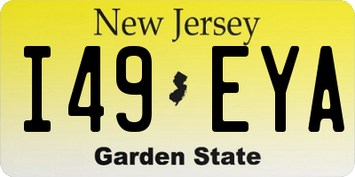 NJ license plate I49EYA
