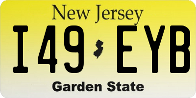 NJ license plate I49EYB