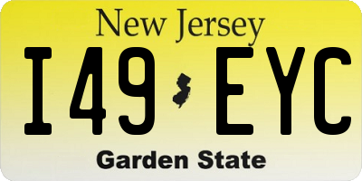 NJ license plate I49EYC
