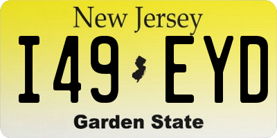 NJ license plate I49EYD