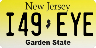 NJ license plate I49EYE
