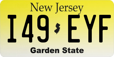 NJ license plate I49EYF