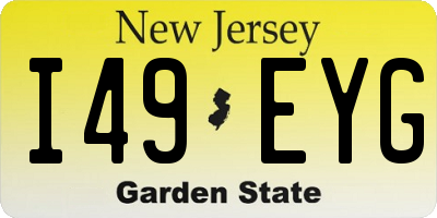 NJ license plate I49EYG