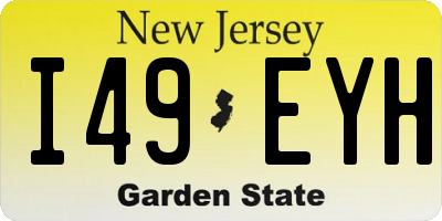 NJ license plate I49EYH