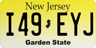 NJ license plate I49EYJ