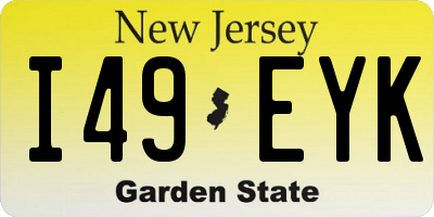 NJ license plate I49EYK