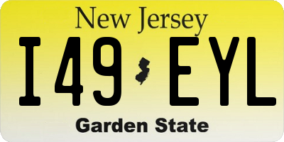 NJ license plate I49EYL